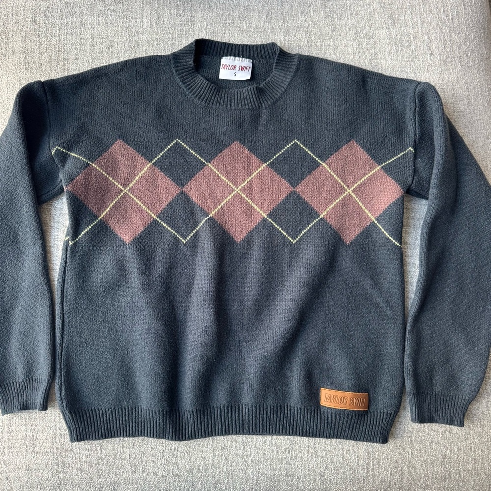Taylor Swift Red Album Blue Argyle Sweater